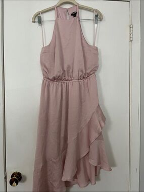 Forever 21 Dusty Pink High-Low Halter Ruffle Dress